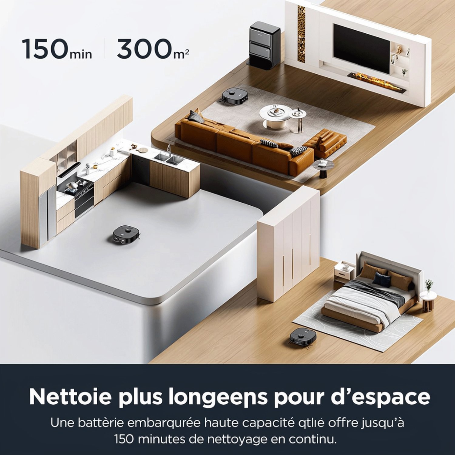 Eureka J12 Ultra – Robot Aspirateur 5000 Pa avec Station Auto & IA 3D - Image 3